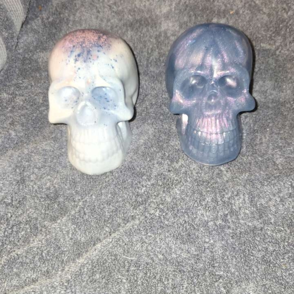 Set of Two Decorative Skull Figurines
